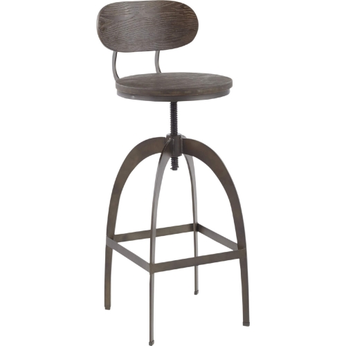 Dakota Mid Back Adj Bar Stool in Espresso Grain Bamboo